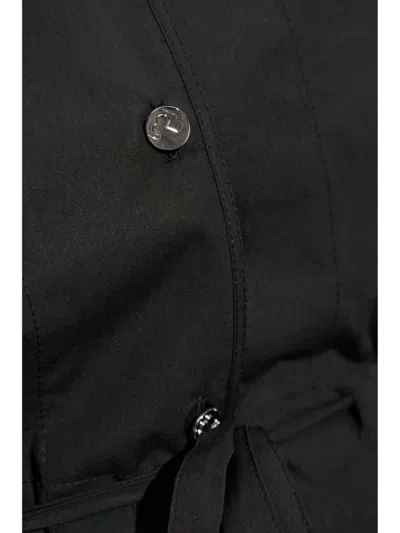 Tory Burch Cotton Chemisier Dress With Drawstring Waist In Black
