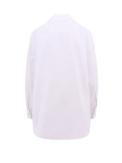 Alexander Mcqueen Cotton Shirt With Frontal Rouches In White
