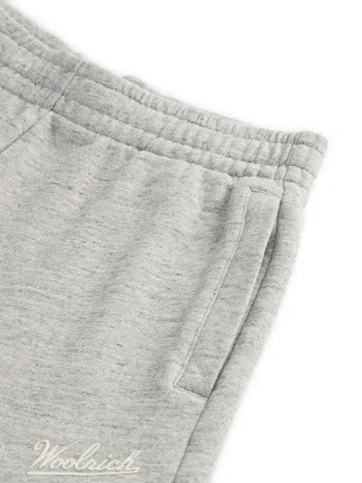 Woolrich Heathered Texture Elasticated Waistband Shorts In Grey