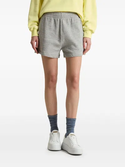 Woolrich Heathered Texture Elasticated Waistband Shorts In Grey