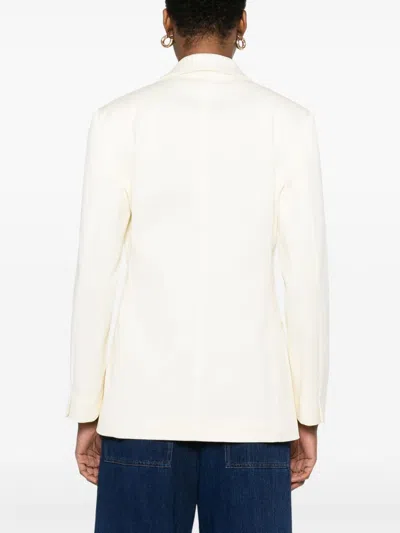 Forte Forte Cotton Single-breasted Blazer Jacket In White