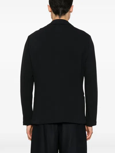 Emporio Armani Navy Blue Cotton Single-breasted Blazer