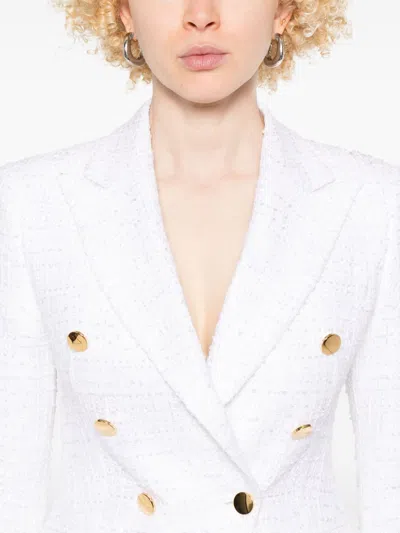 Tagliatore Cotton Blend Double-breasted Jacket In White