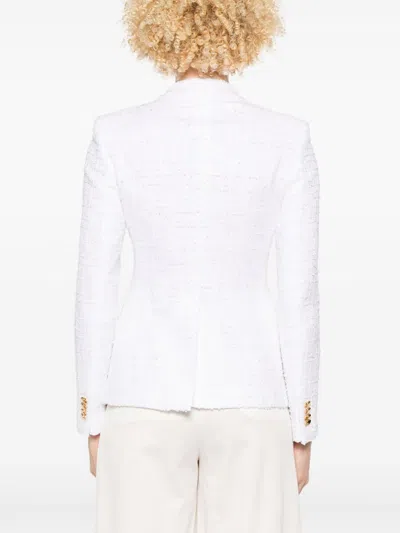 Tagliatore Cotton Blend Double-breasted Jacket In White