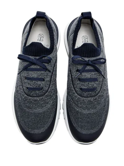Brunello Cucinelli Runners In Techno Cotton Knit With Termonastrature Shoes