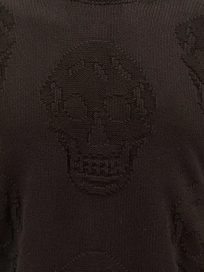 Alexander Mcqueen Cotton Sweater With Skull Motif In Black