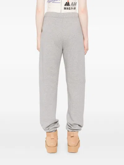 Attico Cotton Sweatpants With Elastic Waistband And Side Pockets In Gray