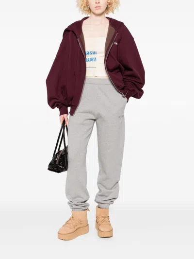 Attico Cotton Sweatpants With Elastic Waistband And Side Pockets In Gray