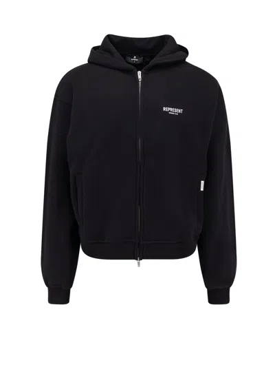 Represent Owners Club Zip Up Sweatshirt In Black