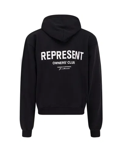 Represent Owners Club Zip Up Sweatshirt In Black