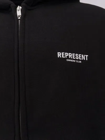 Represent Owners Club Zip Up Sweatshirt In Black
