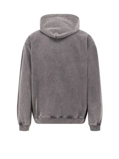Represent Hooded Cotton Sweatshirt Kangaroo Pocket In Gray