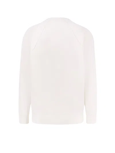 Undercover Graphic Print Cotton Sweatshirt With Ribbed Crew-neck In White