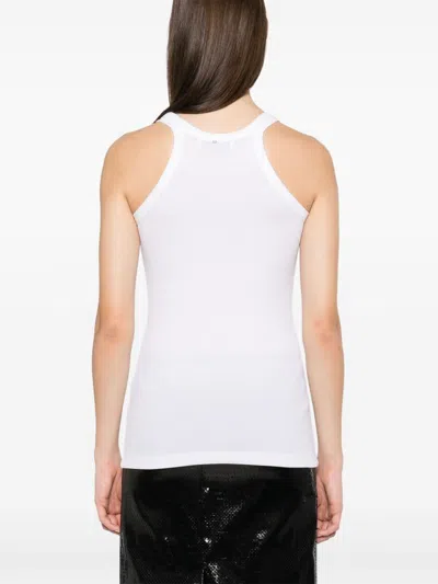 Sportmax Woman Tank Top White Size L Cotton, Silk, Elastane In White