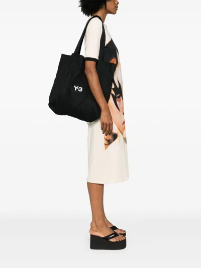 Y-3 Logo Printed Top Handle Bag