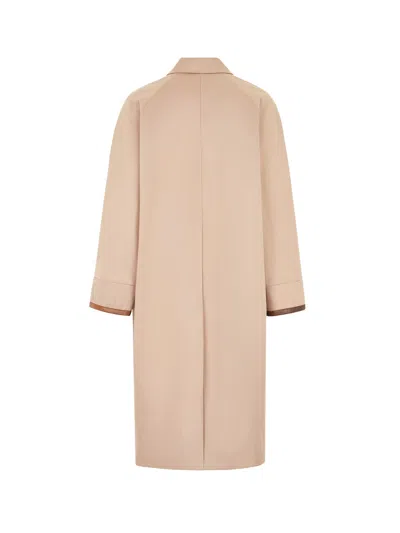 Fendi Logo Monogram Reversible Trench Coat In Neutral