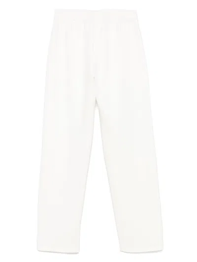 Emporio Armani Cotton Trousers With Ankle Zips And Side Slits In White