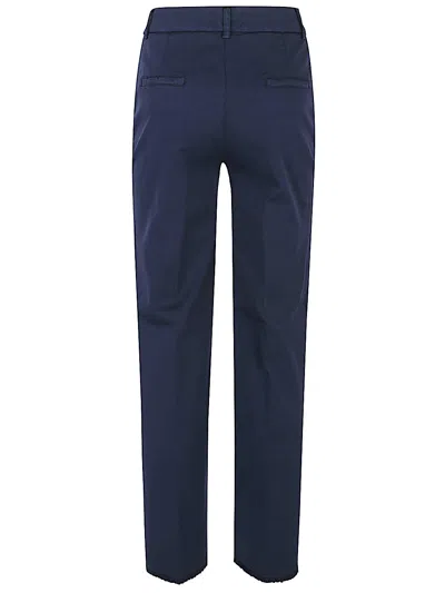 Via Masini 80 Frayed-hem Trousers In Blue