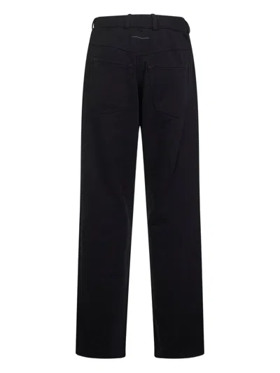 Mm6 Maison Margiela Black Jersey Five-pocket Trousers In Black