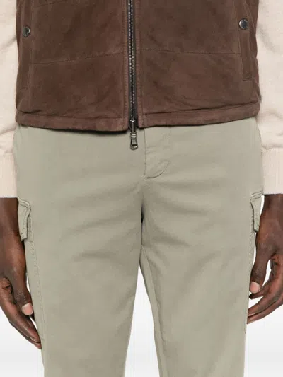 Brunello Cucinelli Cotton Cargo Trousers With Side And Back Pockets In Green