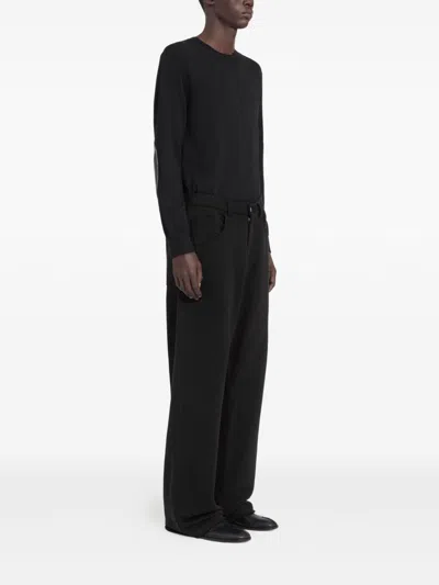 Mm6 Maison Margiela Black Wide Leg Jeans