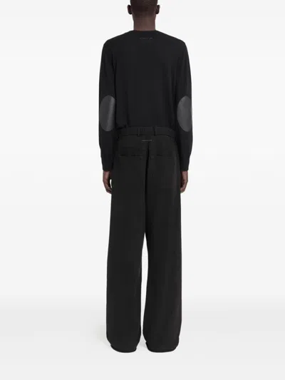 Mm6 Maison Margiela Black Wide Leg Jeans