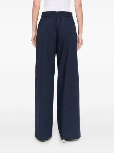 P.a.r.o.s.h Cotton Wide-leg Trousers In Blue