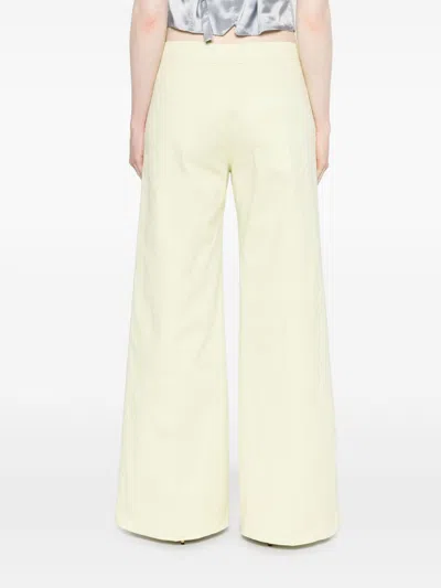 Forte Forte Cotton Wide-leg Trousers In Green