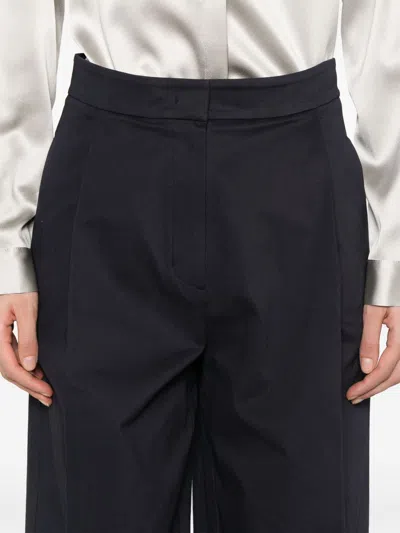 Emporio Armani Cotton Wide-leg Trousers In Blue
