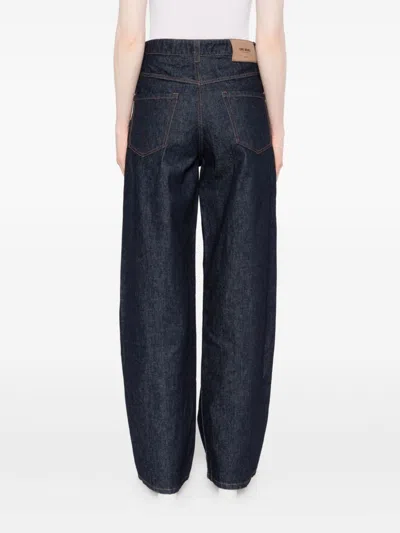 Uma Wang Patch-pocket Straight-leg Trousers In Blue