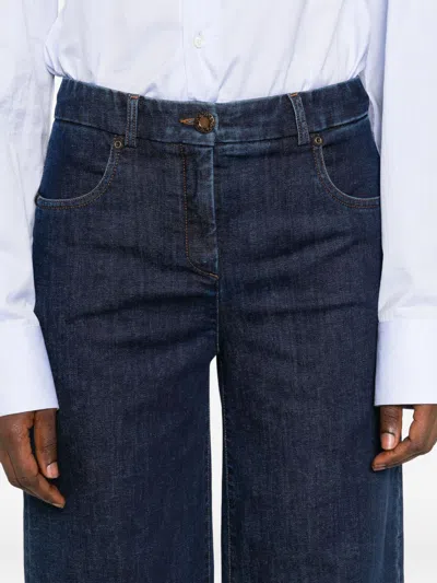 Via Masini 80 Cotton Wide-leg Trousers In Blue