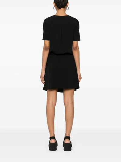 Emporio Armani Crepe Short Dress In Black