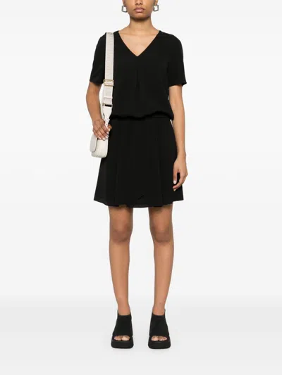 Emporio Armani Crepe Short Dress In Black