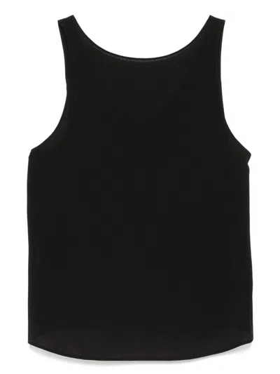 Emporio Armani Asymmetric Front Wrap V-neck Top In Black