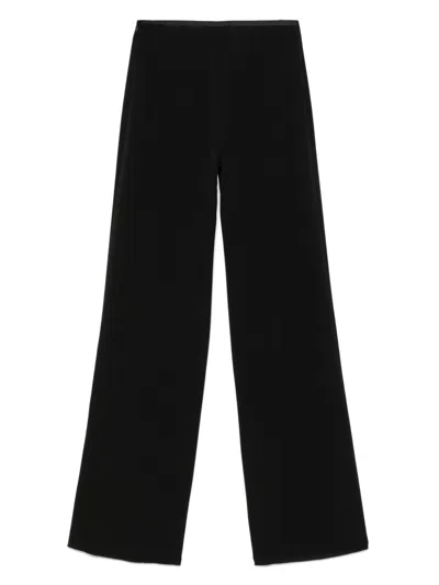 Emporio Armani Crepe Trousers In Black