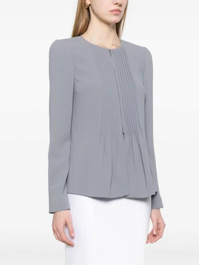 Emporio Armani Stylish Polyester Jacket In Gray