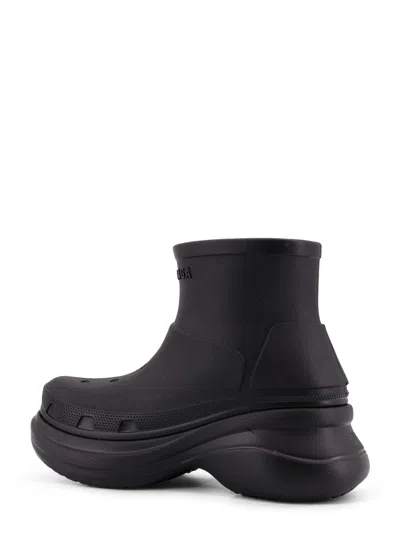 Balenciaga Crocs Bootie Rubber Ankle Boots In Black