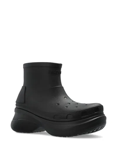 Balenciaga Chunky Platform Ankle Boots With Perforated Detailing