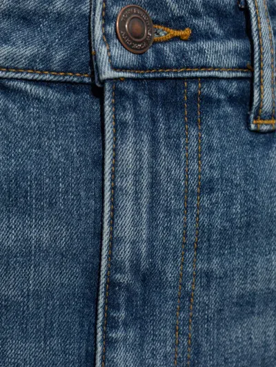 Tory Burch Cropped Flare Jeans With Classic Blue Wash And Five-pocket Design In Blue