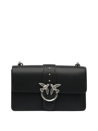 Pinko Rectangular Chain Strap Shoulder Bag With Metal Hardware And Front Embellishment