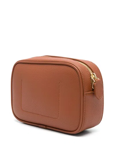 Emporio Armani Calf Leather Shoulder Bag In Brown