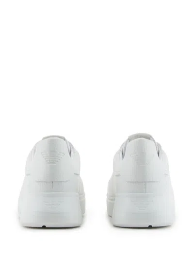 Emporio Armani Exclusive Cruelty Free Leather Sneakers In White