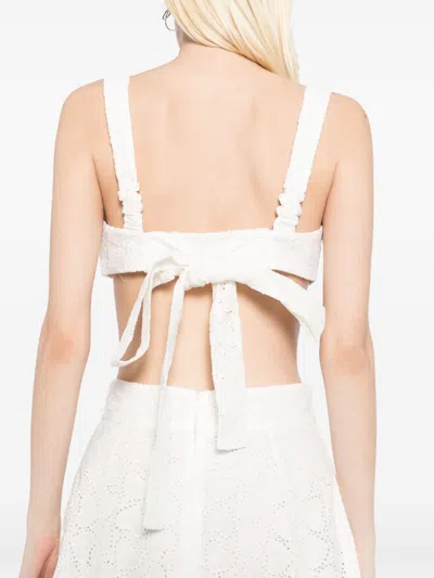 Zimmermann Mini Cotton Bralette With Bow Detailing In White