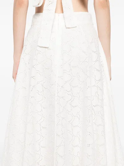 Zimmermann Crush Cotton Midi Skirt In White