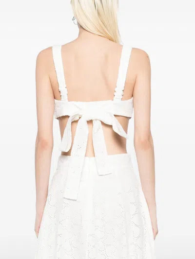 Zimmermann Mini Cotton Bralette With Bow Detailing In White