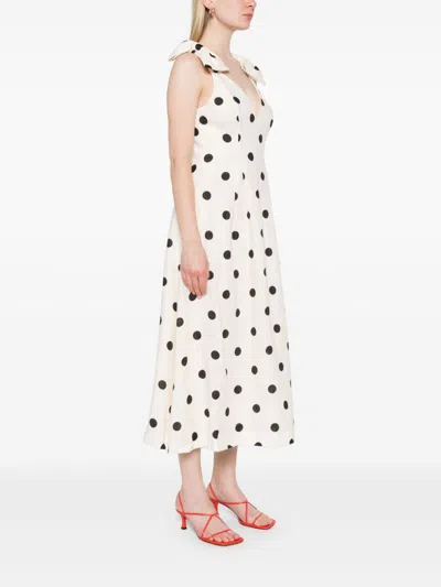 Zimmermann Crush Linen Midi Dress In White