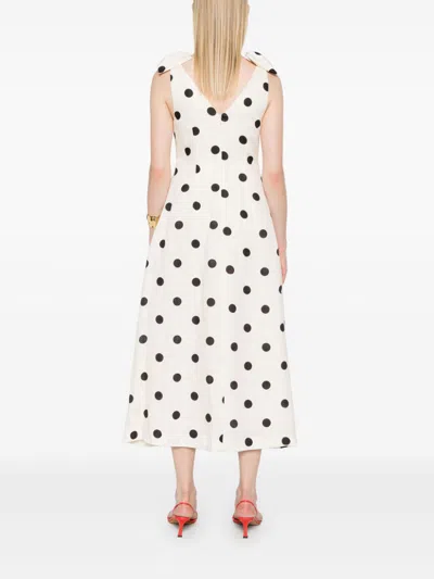 Zimmermann Crush Linen Midi Dress In White