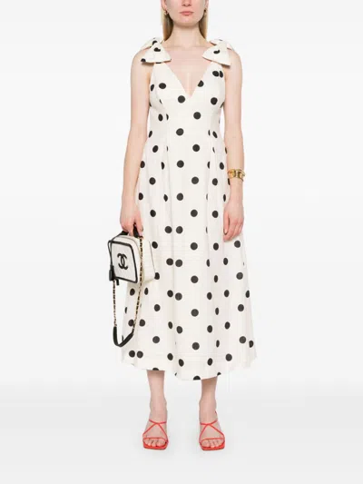 Zimmermann Crush Linen Midi Dress In White