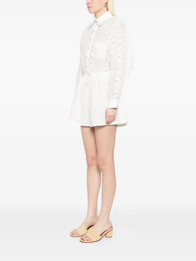 Zimmermann Crush Linen Playsuit In White
