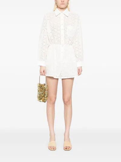 Zimmermann Crush Linen Playsuit In White